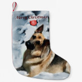 German Shepherd Christmas Kleine Kerstsok (Voorkant)