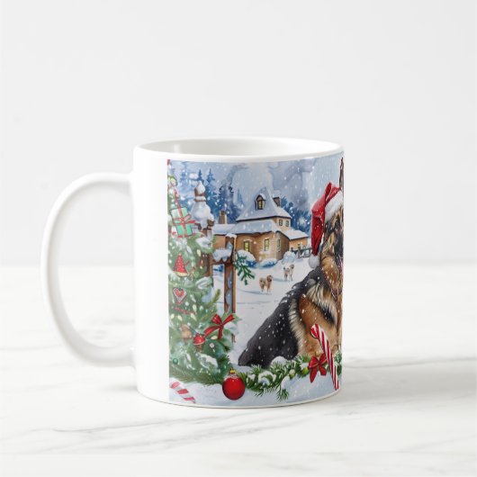 German Shepherd Christmas Koffiemok (Links)