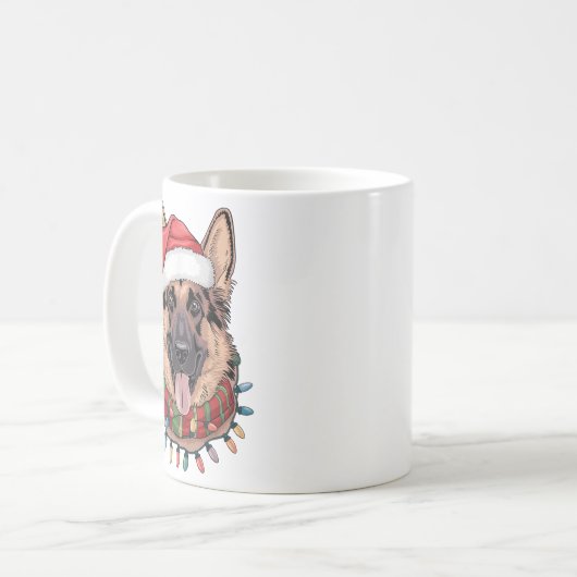 German Shepherd Christmas  Koffiemok (Voorkant links)