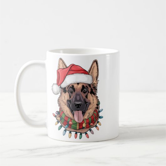 German Shepherd Christmas  Koffiemok (Links)