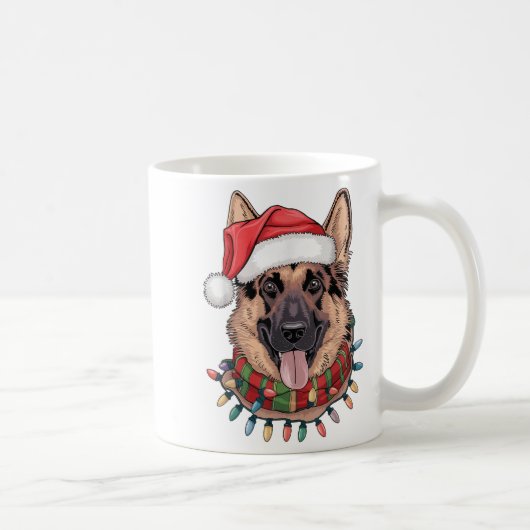 German Shepherd Christmas Koffiemok (Rechts)