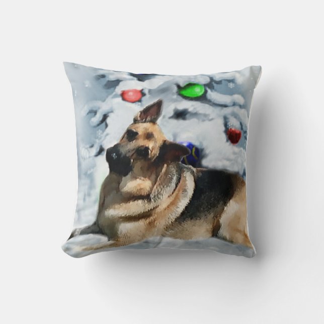 German Shepherd Christmas Kussen (Voorkant)
