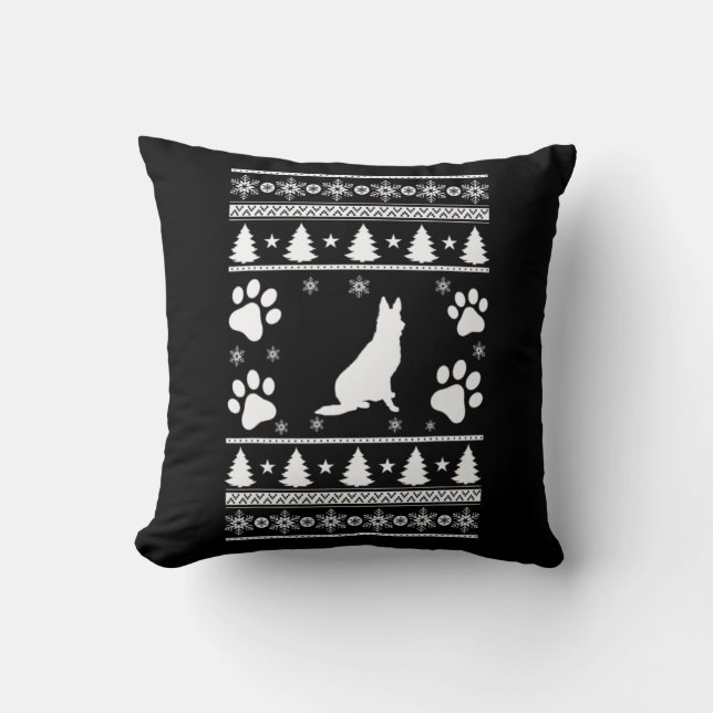 German Shepherd Christmas Kussen (Voorkant)