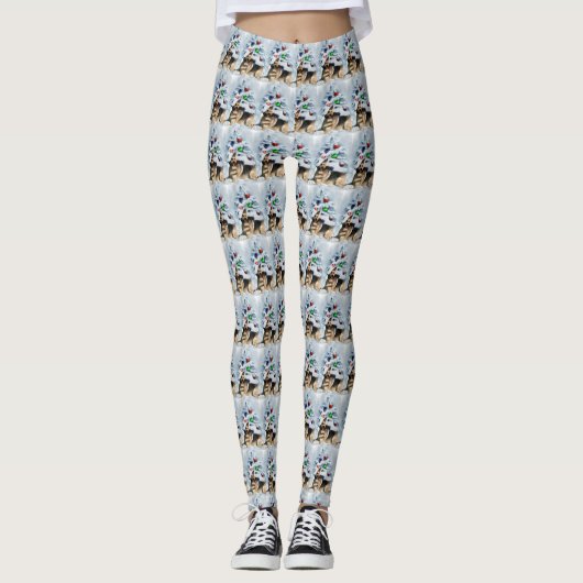 German Shepherd Christmas Leggings (Voorkant)