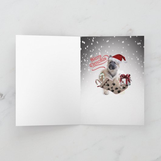 German Shepherd Christmas Lights Feestdagen Kaart (Binnen)