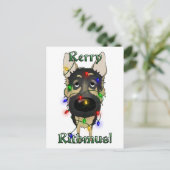 German Shepherd Christmas Lights Feestdagenkaart (Staand voorkant)