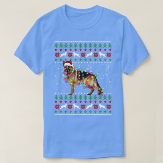 German Shepherd Christmas Lights T-shirt (Design voorkant)