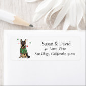 German Shepherd Christmas Pet Dog Etiket (Insitu)