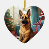 German Shepherd Christmas Pet Ornament, Hondenlief Keramisch Ornament (Voorkant)