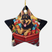 German Shepherd Christmas Pet Ornament, Hondenlief Keramisch Ornament (Voorkant)