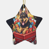 German Shepherd Christmas Pet Ornament, Hondenlief Keramisch Ornament (Links)