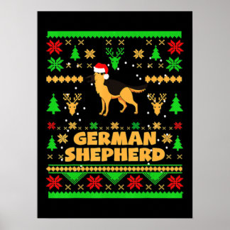 German Shepherd Christmas Poster