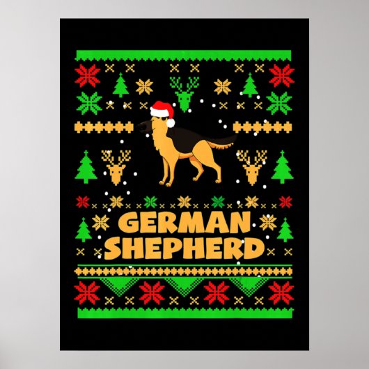 German Shepherd Christmas Poster (Voorkant)