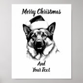 German Shepherd Christmas Poster Instant Download (Voorkant)