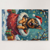 German Shepherd Christmas Santa Bag Adventure Legpuzzel (Horizontaal)