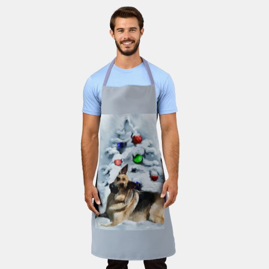 German Shepherd Christmas Schort (Gedragen)