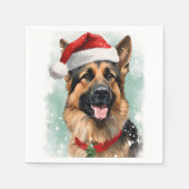 German Shepherd Christmas Servet (Voorkant)