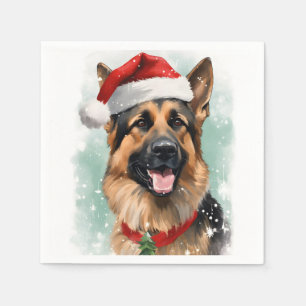 German Shepherd Christmas Servet