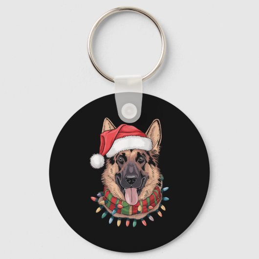German Shepherd Christmas  Sleutelhanger (Voorkant)