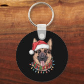 German Shepherd Christmas  Sleutelhanger (Voorkant)