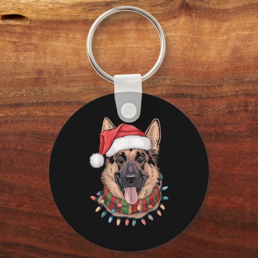 German Shepherd Christmas  Sleutelhanger (Voorkant)