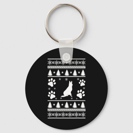 German Shepherd Christmas Sleutelhanger (Voorkant)