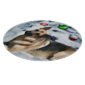 German Shepherd Christmas Snijplank (Hoek)