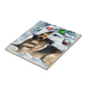 German Shepherd Christmas Tegeltje (Zijkant)