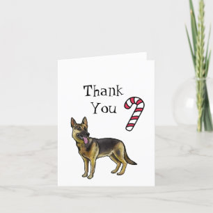 German Shepherd Christmas Thank You Bedankkaart