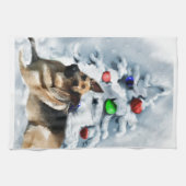 German Shepherd Christmas Theedoek (Horizontaal)