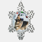 German Shepherd Christmas Tin Sneeuwvlok Ornament (Rechts)