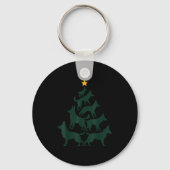 German Shepherd Christmas Tree Funny Gsd Dog Mom D Sleutelhanger (Voorkant)