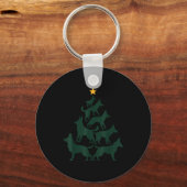 German Shepherd Christmas Tree Funny Gsd Dog Mom D Sleutelhanger (Voorkant)
