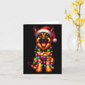 German Shepherd Christmas Tree Lights Xmas Pajama  Kaart (Gele Bloem)