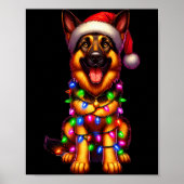 German Shepherd Christmas Tree Lights Xmas Pajama  Poster (Voorkant)