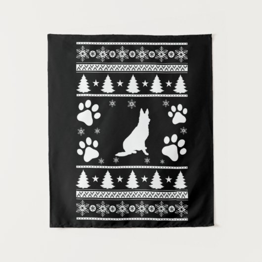 German Shepherd Christmas Wandkleed (Voorkant)