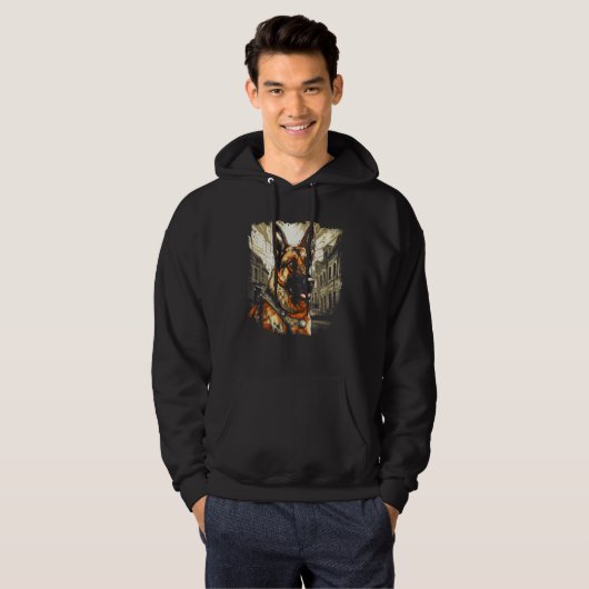 German Shepherd Classic  Design Hoodie (Voorkant volledig)