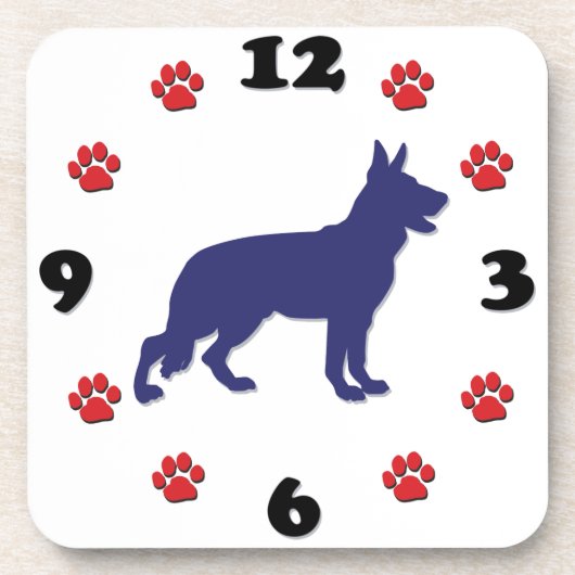 German Shepherd Clock Onderzetter (Voorkant)