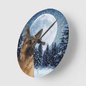 German Shepherd Clock Ronde Klok (Hoek)