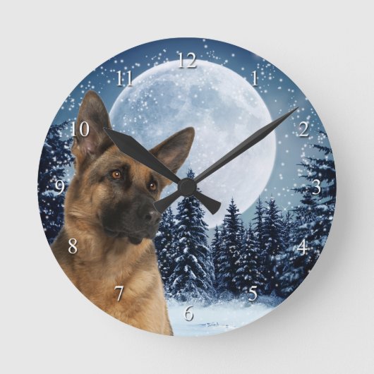 German Shepherd Clock Ronde Klok (Voorkant)
