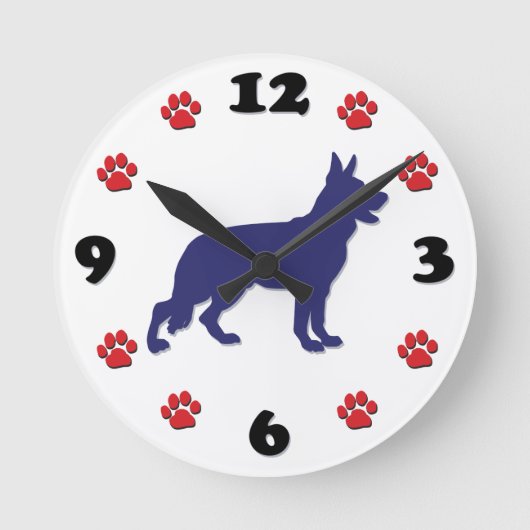 German Shepherd Clock Ronde Klok (Voorkant)