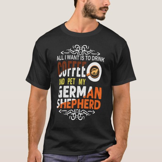 German Shepherd Coffee T-shirt (Voorkant)