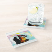 German Shepherd  colorful Glazen Onderzetter (Schuin)