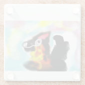 German Shepherd  colorful Glazen Onderzetter (Achterkant)