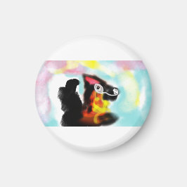 German Shepherd colorful Magneet