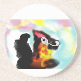 German Shepherd colorful Zandsteen Onderzetter