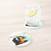 German Shepherd  colorful Zandsteen Onderzetter (Zijkant)