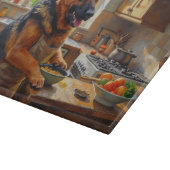 German Shepherd Cooking in Kitchen Snijplank (Hoek)