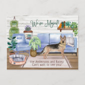 German Shepherd Cozy New Home Moving        Aankondigingskaart (Voorkant)