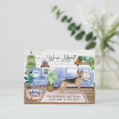 German Shepherd Cozy New Home Moving        Aankondigingskaart (Staand voorkant)